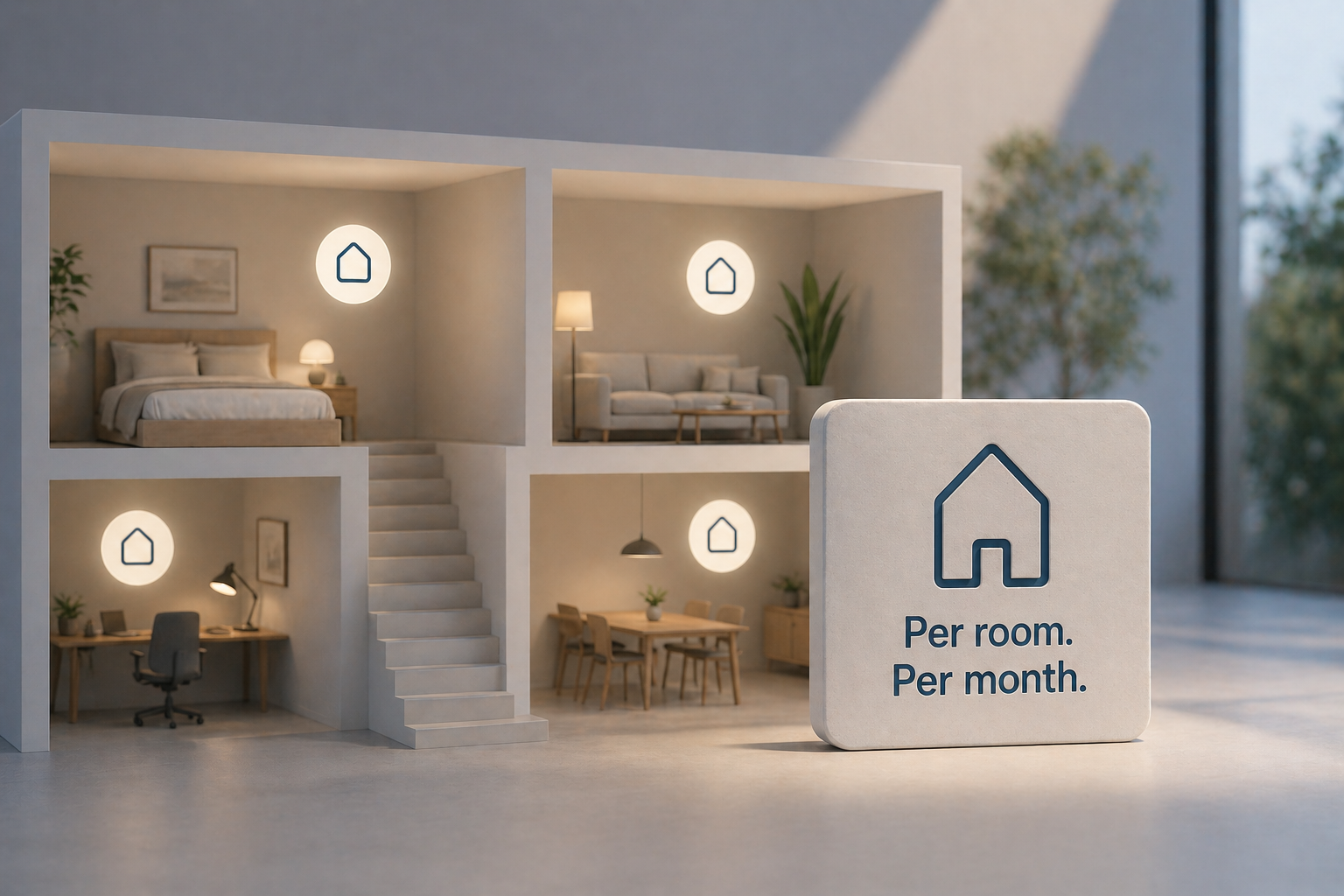 RoomSense partnership business model illustration.